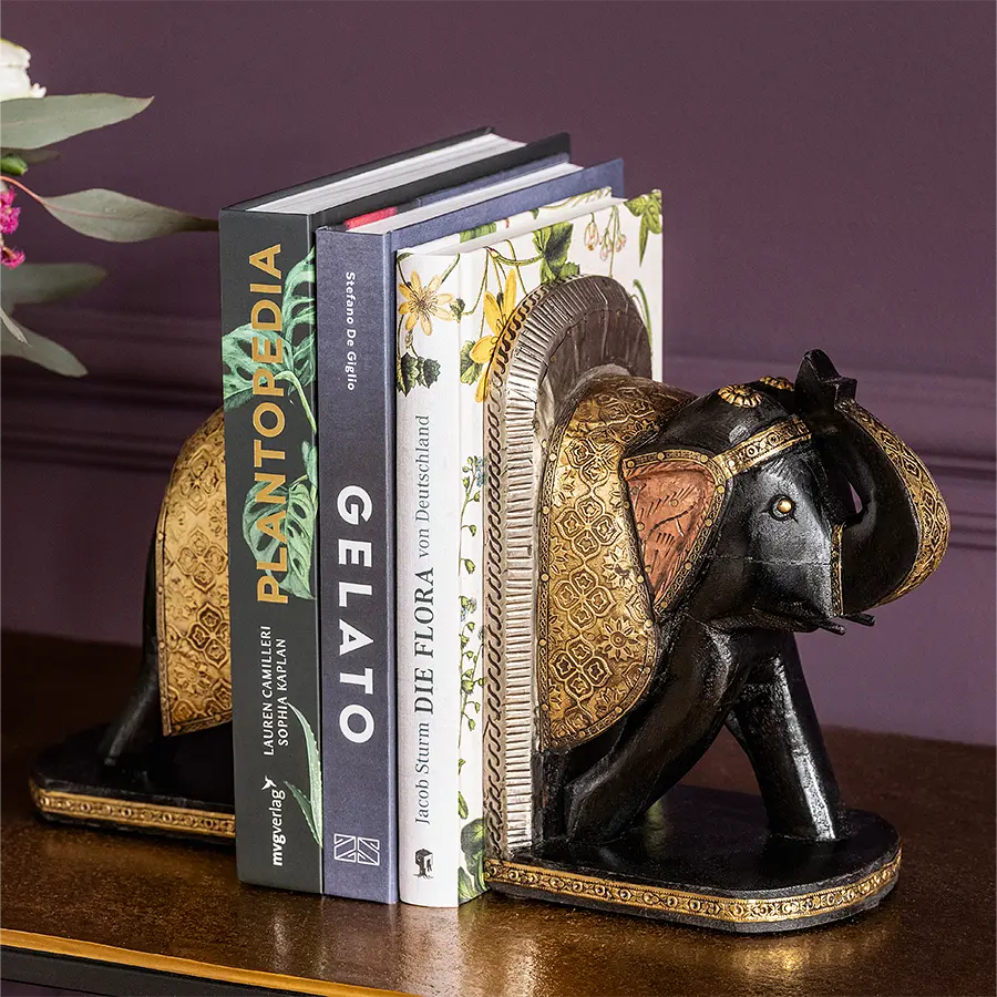 Buchstuetzen Elephant